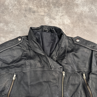Amerikan Vintage Biker Orijinal Deri Ceket (XL)