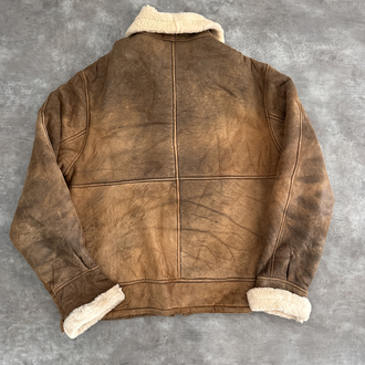 Amerikan Vintage Orijinal Kürklü Deri Ceket (L)