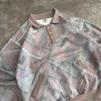 Vintage Oldschool Desenli Oversize Sweat (L)