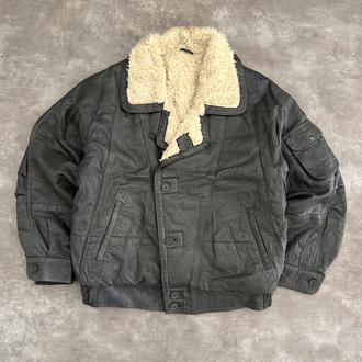 Amerikan Vintage Orijinal Kürklü Deri Ceket (M)