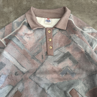 Vintage Oldschool Desenli Oversize Sweat (L)