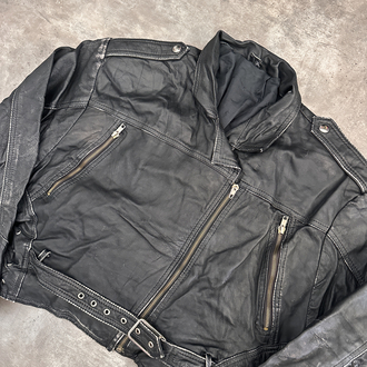 Amerikan Vintage Biker Orijinal Deri Ceket (XL)