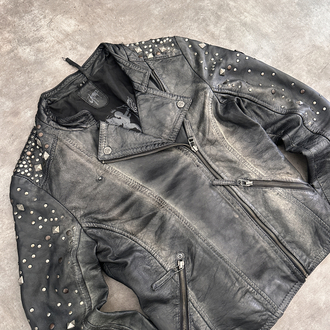 Amerikan Vintage Biker Deri Ceket (S)