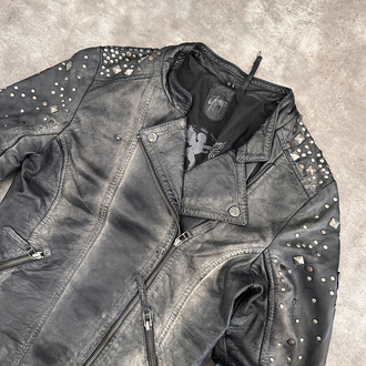 Amerikan Vintage Biker Deri Ceket (S)