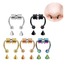 VipBT 5 Renk Paslanmaz Çelik Septum Labret Lip EarLobe Mıknatıslı Top ve Ok Başlı Sahte Fake Piercin
