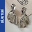 Yaprak Plaka Küpe Silver