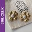 Çelik incili çiçek küpe Gold