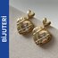 Taşlı Kalp Küpe Gold