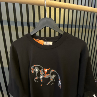 HERMES-AT FİGÜR NAKIŞLI-SİYAH