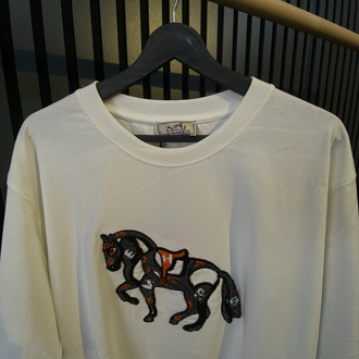 HERMES-AT FİGÜR NAKIŞLI-BEYAZ