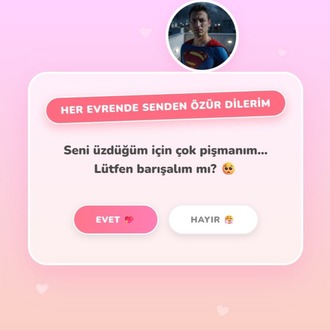 Kişiye Özel Özür Dilerim Web Sitesi