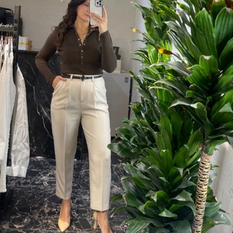 Bej Havuç Pantalon
