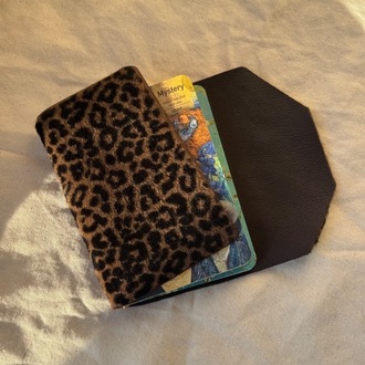 A6 Trifold Leopard-Printed Goat Leather Journal