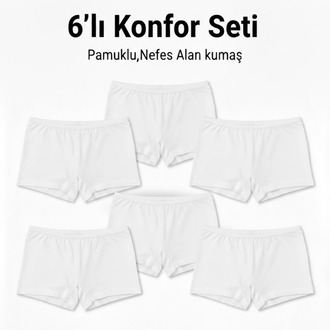 WOAN 6’lı Pamuklu Bayan Boxer Seti – Nefes Alan Konfor İç Giyim