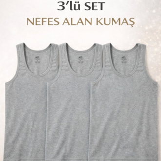 Woan Comfort 3'lü Set - Doğal Terletmeyen Yumuşak Dokulu Günlük Erkek Atlet