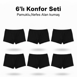 WOAN 6’lı Pamuklu Bayan Boxer Seti – Nefes Alan Konfor İç Giyim