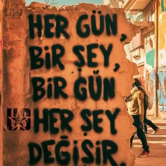 Duvar yazılı poster