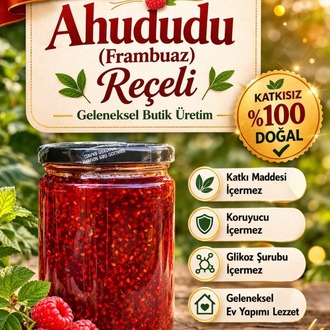  Ahududu Frambuaz Reçeli Ev Yapımı 750 gr %75 Meyve Raspberry Jam