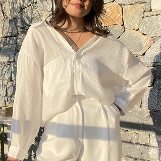 Beyaz Tencel gömlek
