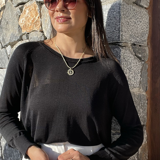 Siyah merserize baharlık triko