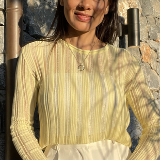 Kaçık model sarı merserize triko