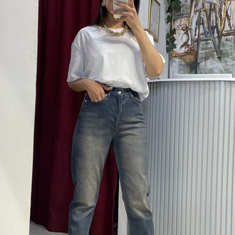 Likralı efektli boyfriend jean