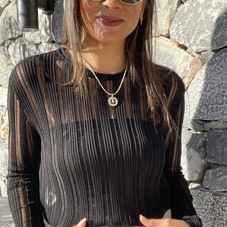 Kaçık model siyah merserize triko 