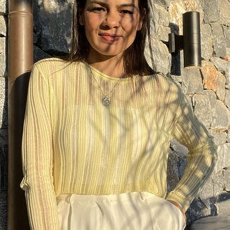 Kaçık model sarı merserize triko
