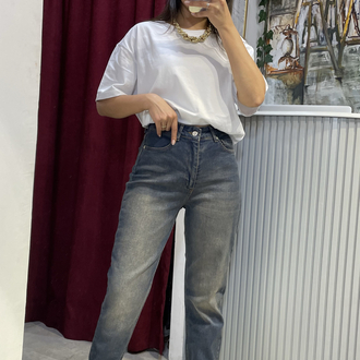 Likralı efektli boyfriend jean
