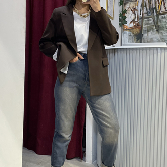Kahve blazer ceket