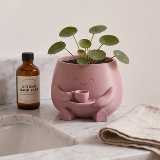 Barista Buddy Sevimli Karakter Tasarımlı Mini Sukulent ve Çiçek Saksısı