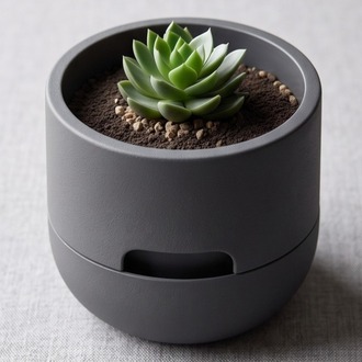 Akıllı Sulama Sistemli Modern Sukulent Saksısı - Self Watering Minimalist Tasarım