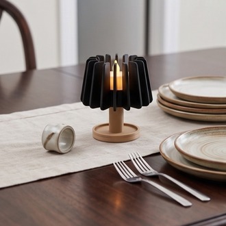 Modern Geometrik Tealight 2'li Mumluk Seti - Tealight Candle Lamp Holder Snap Together