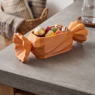 Bayram Şekeri Tasarımlı Dekoratif Şekerlik - Nostaljik İkram Kutusu - Candy Wrapper Box