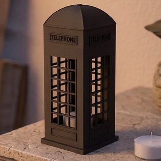 Nostaljik Londra Temalı Tealight Mum Tutucu - 3D Tasarım Dekoratif Obje