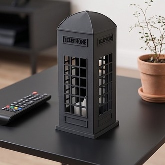 Nostaljik Londra Temalı Tealight Mum Tutucu - 3D Tasarım Dekoratif Obje