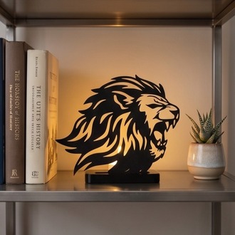 Lion Silhouette Dekoratif Masaüstü Aydınlatma ve Mum Tutucu