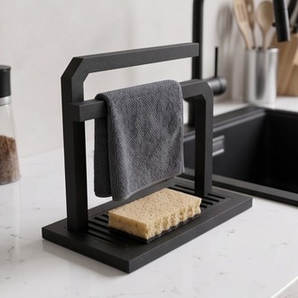 Lavabo Düzenleyici Organizer - Bez Askılı ve Su Tahliye Tepsili Mutfak Seti