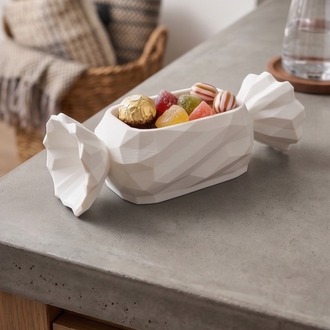Bayram Şekeri Tasarımlı Dekoratif Şekerlik - Nostaljik İkram Kutusu - Candy Wrapper Box