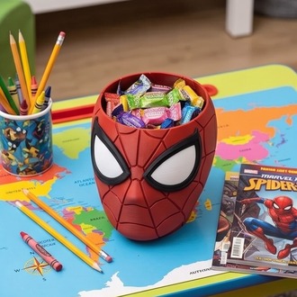 Örümcek Adam Temalı Renkli Mısır ve Cips Kasesi - Spider-Man Popcorn & Candy Bowl