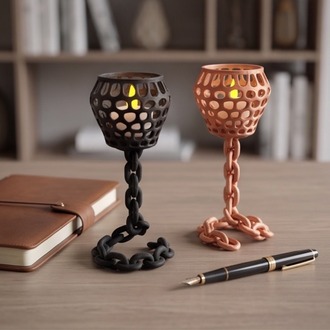 Zincir Tasarım Modern Şamdan - Chain Candle Holder