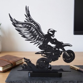 Asfaltın Melekleri: Kanatlı Motosikletçi Figürlü Dekoratif Aydınlatma