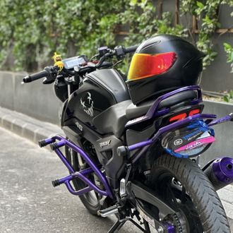 TVS RAİDER KİŞİYE ÖZEL METALİK MOR ÖN ARKA KORUMA DEMİRİ 
