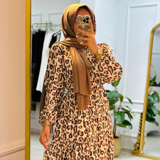 Leopar Desen Elbise