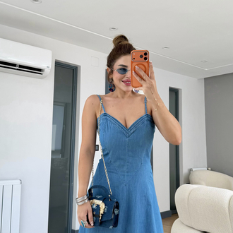 Tensel jean elbise