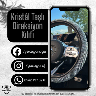 Kristâl Taşlı Direksiyon Kılıfı