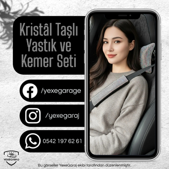 Kristâl Taşlı Yastık ve Kemer Pedi Seti