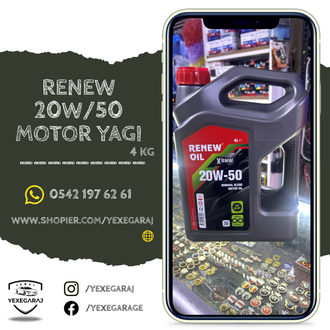 Renew 20W/50 Motor Yağı 4 KG