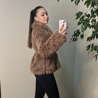 Kemerli Kürk Camel Renk