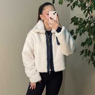 Krem Yumoş Jean Detaylı Mont